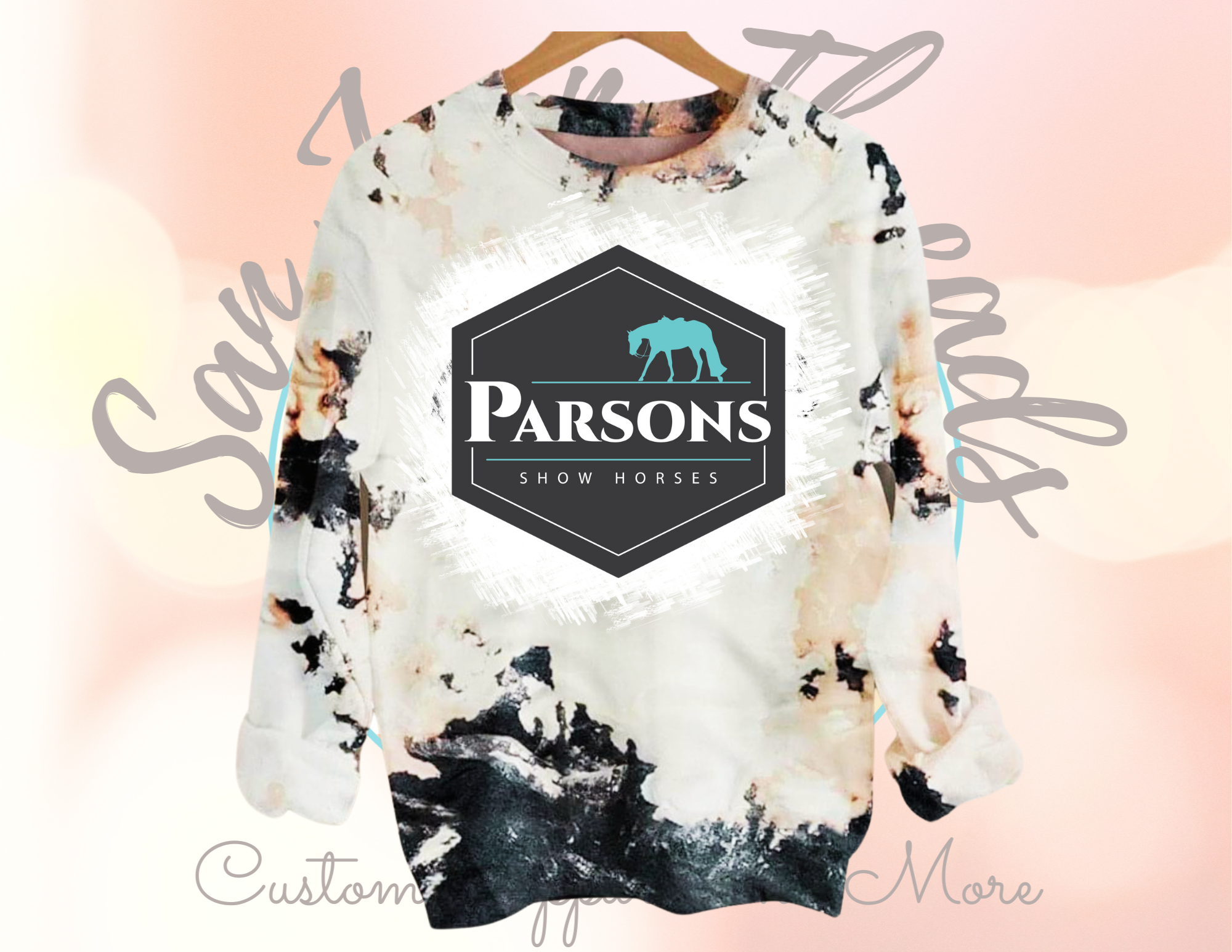 Parson's Show Horses Cowhide Bleached Sweatshirt