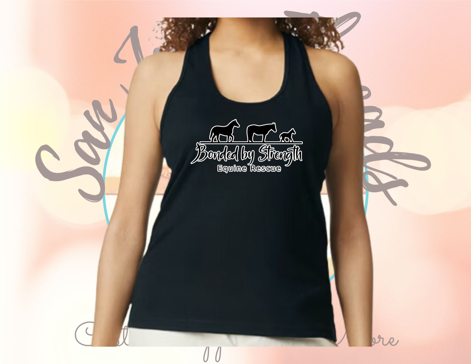 Bonded By Strength Racerback Tank (Back Logo)