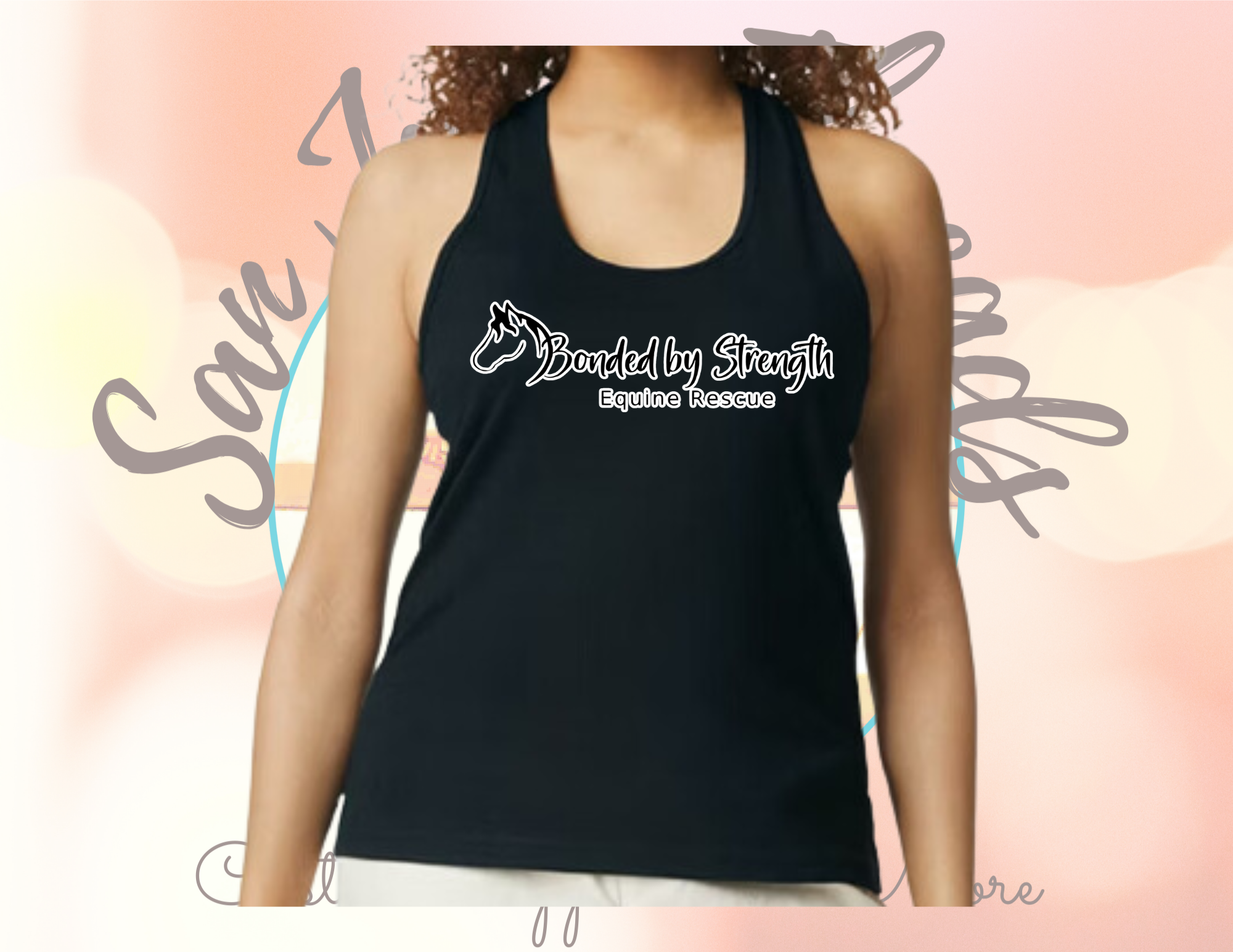 Bonded By Strength Racerback Tank (Front Logo)