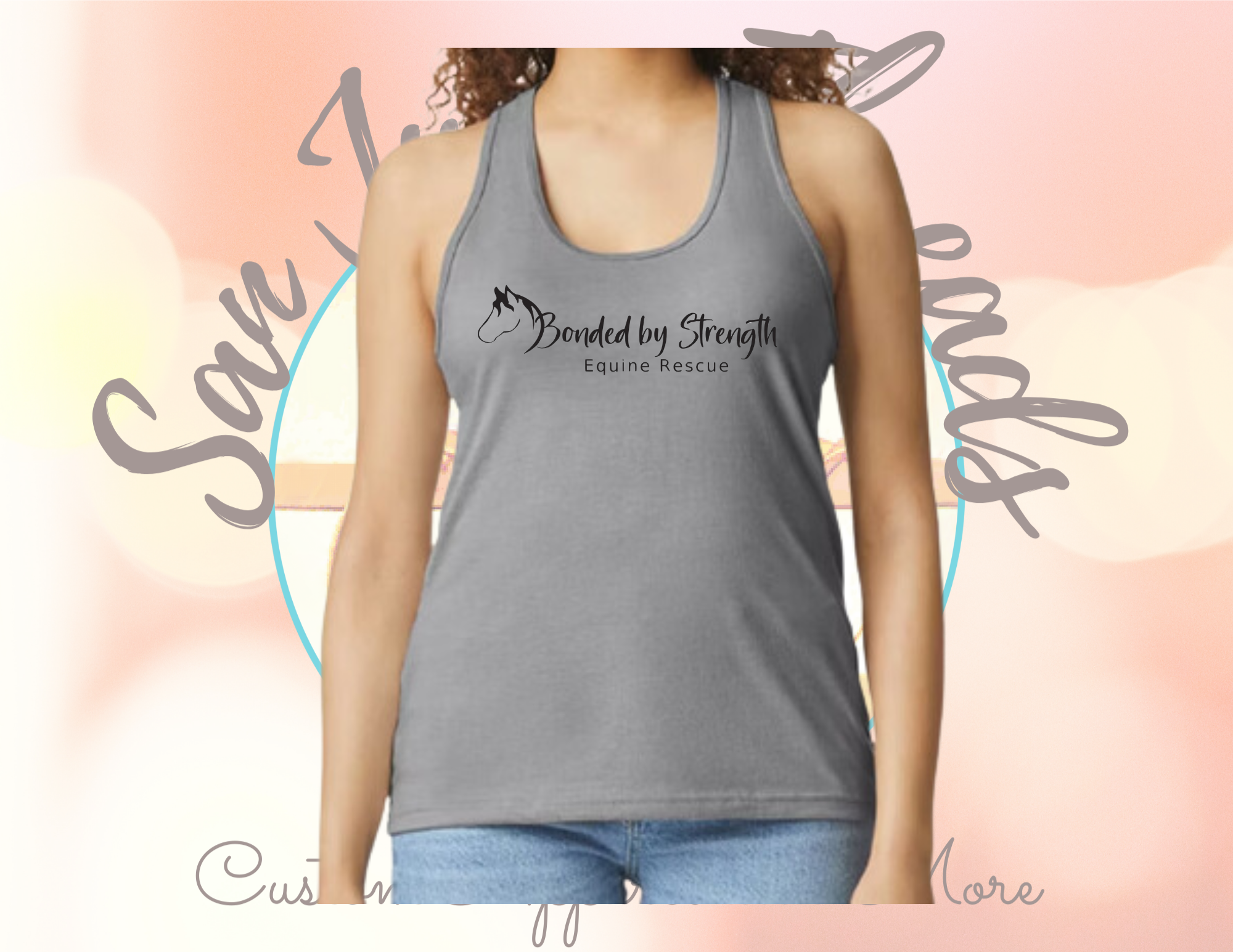 Bonded By Strength Racerback Tank (Front Logo)